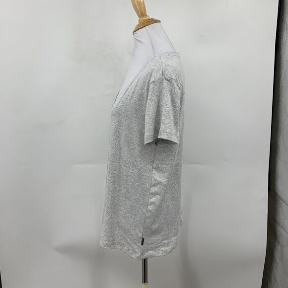 Eddie Bauer Sleepwear V Neck Tee Womens S Small Gray Short Sleeve Stretch Shirt - Picture 4 of 10